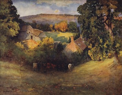 Una granja de Cotswold, Charlton Abbots de George Franck Nicholls